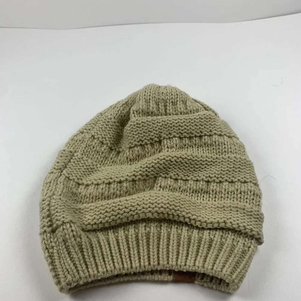 Wrapables Slouchy‎ Winter Beanie Cap Women's One SizeTan Beige Knitted 8365